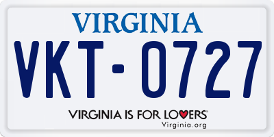 VA license plate VKT0727