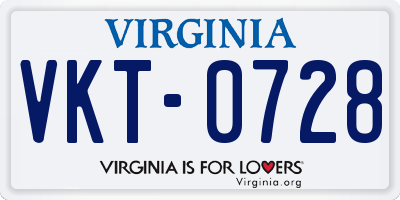 VA license plate VKT0728