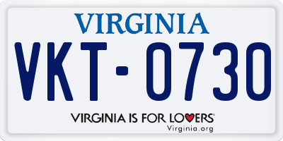 VA license plate VKT0730