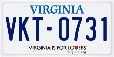 VA license plate VKT0731