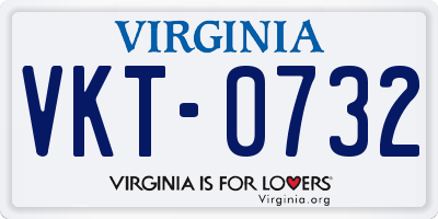 VA license plate VKT0732