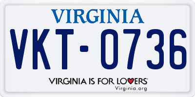 VA license plate VKT0736