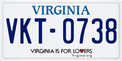 VA license plate VKT0738