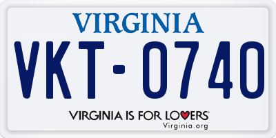 VA license plate VKT0740