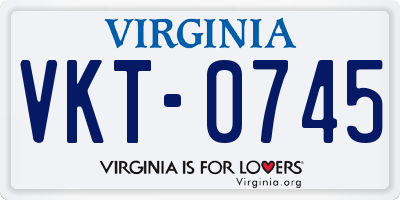 VA license plate VKT0745