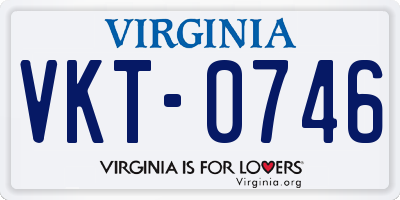 VA license plate VKT0746