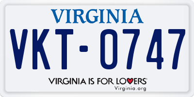 VA license plate VKT0747