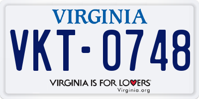 VA license plate VKT0748