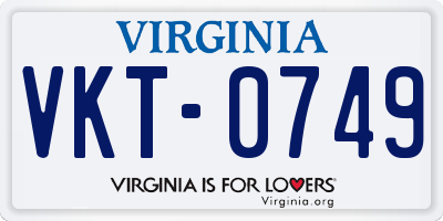 VA license plate VKT0749