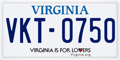 VA license plate VKT0750