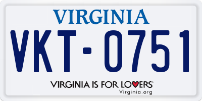 VA license plate VKT0751