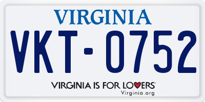 VA license plate VKT0752