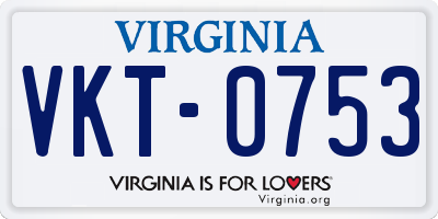 VA license plate VKT0753