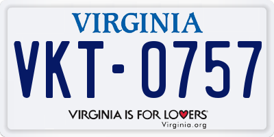 VA license plate VKT0757