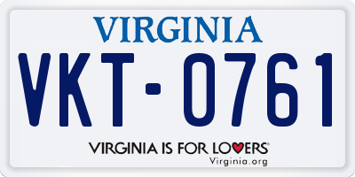 VA license plate VKT0761