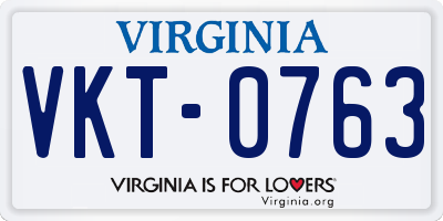 VA license plate VKT0763