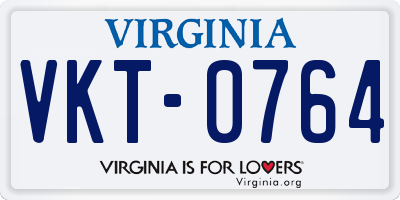 VA license plate VKT0764