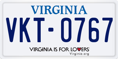 VA license plate VKT0767