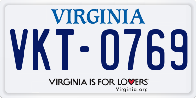 VA license plate VKT0769