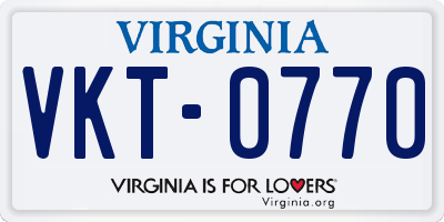 VA license plate VKT0770