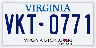 VA license plate VKT0771