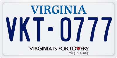 VA license plate VKT0777