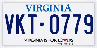 VA license plate VKT0779