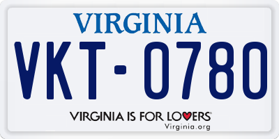 VA license plate VKT0780