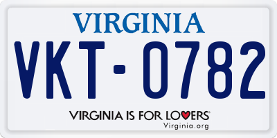 VA license plate VKT0782
