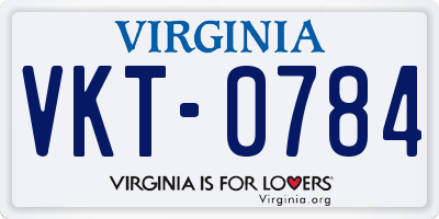 VA license plate VKT0784