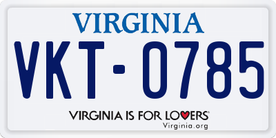 VA license plate VKT0785