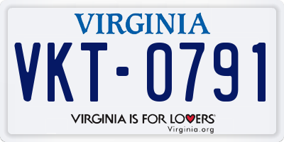 VA license plate VKT0791