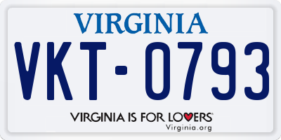 VA license plate VKT0793