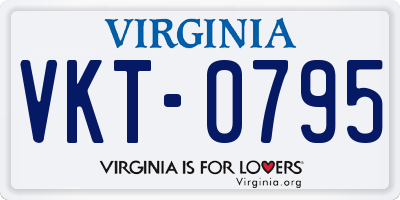 VA license plate VKT0795
