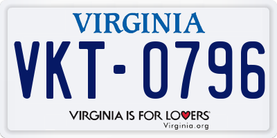VA license plate VKT0796