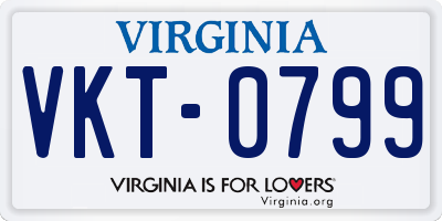 VA license plate VKT0799