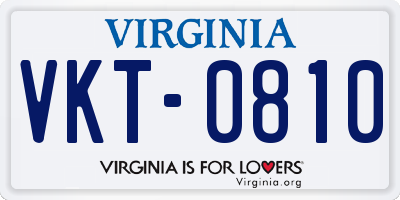 VA license plate VKT0810