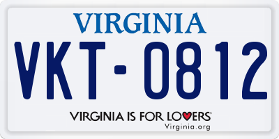 VA license plate VKT0812