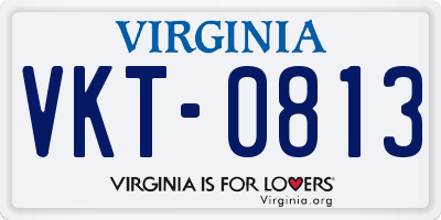 VA license plate VKT0813