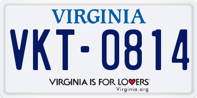 VA license plate VKT0814