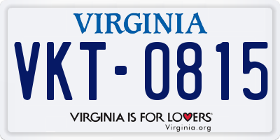VA license plate VKT0815