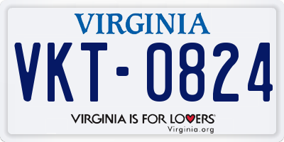 VA license plate VKT0824