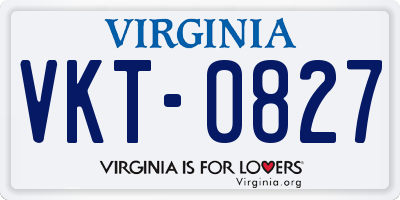 VA license plate VKT0827