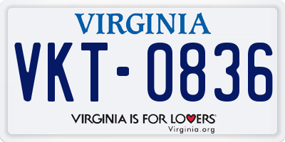 VA license plate VKT0836