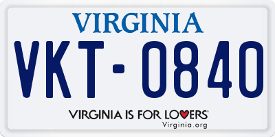 VA license plate VKT0840