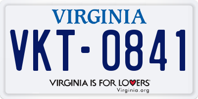 VA license plate VKT0841