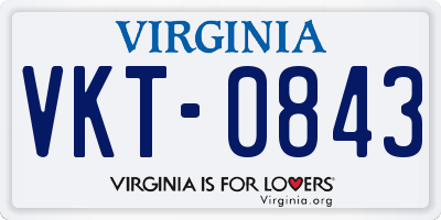 VA license plate VKT0843