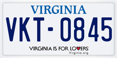 VA license plate VKT0845