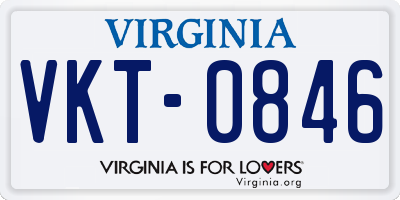 VA license plate VKT0846