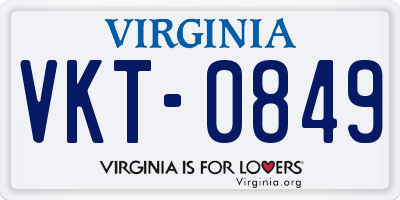 VA license plate VKT0849